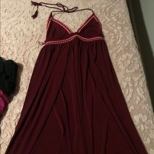 Long backless burgundy dress $20 OBO